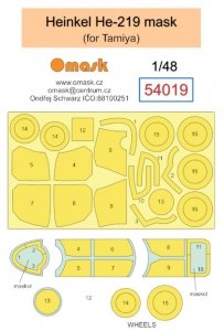Omask 54019 Heinkel He-219 mask (for Tamiya) 1/48