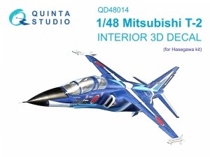 Quinta Studio QD48014 Mitsubishi T-2 3D-Printed coloured Interior on decal paper (Hasegawa) 1/48