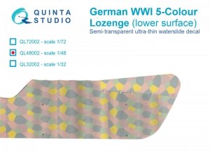 Quinta Studio QL48002 German WWI 5-Colour Lozenge (lower surface) 1/48