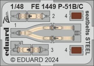 Eduard FE1449 P-51B / C seatbelts STEEL EDUARD 1/48