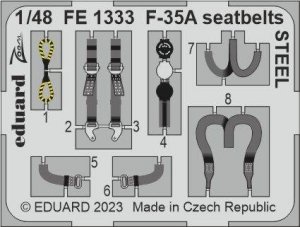Eduard FE1333 F-35A seatbelts STEEL TAMIYA 1/48