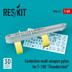 RESKIT RS48-0417 CENTERLINE MULTI WEAPON PYLON FOR F-105 THUNDERCHIEF (3D PRINTED) 1/48
