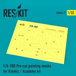 RESKIT RSM32-0007 F/A-18D HORNET PRE-CUT PAINTING MASKS FOR KINETIC / ACADEMY KIT 1/32