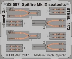 Eduard SS597 Spitfire Mk. IX seatbelts STEEL EDUARD 1/72