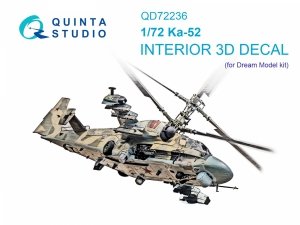 Quinta Studio QD72236 Ka-52 3D-Printed & coloured Interior on decal paper (Dream Model) 1/72