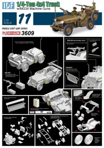 Dragon 3609 IDF 1/4 Ton 4x4 Truck w/MG34 Machine Guns 1/35