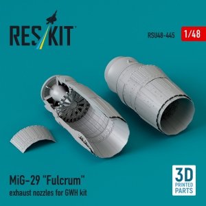 RESKIT RSU48-0445 MiG-29 Fulcrum exhaust nozzles for GWH kit (3D printed) 1/48