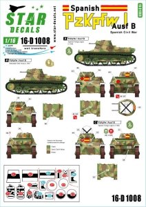 Star Decals 16-D1008 Spanish PzKpfw I Ausf B Spanish Civil War - La Guerra Civil 1/16