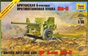 Zvezda 3518 British Anti-Tank Gun QF 6-Pdr Mk.II (1:35)