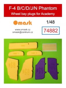 Omask 74882 F-4B/C/D/J/N Phantom wheel bay plugs (for Academy) 1/48