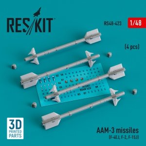 RESKIT RS48-0423 AAM-3 missiles (4 pcs) (3D Printed) 1/48
