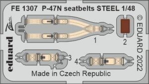 Eduard FE1307 P-47N seatbelts STEEL ACADEMY 1/48