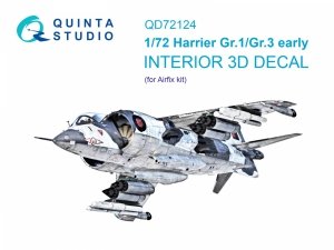 Quinta Studio QD72124 Harrier Gr.1 / Gr.3 early 3D-Printed coloured Interior on decal paper (Airfix) 1/72