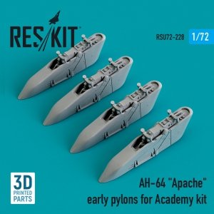 RESKIT RSU72-0228 AH-64 APACHE EARLY PYLONS FOR ACADEMY KIT (3D PRINTED) 1/72