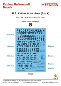 Techmod 48818 U.S. Letters & Numbers black (1:48)