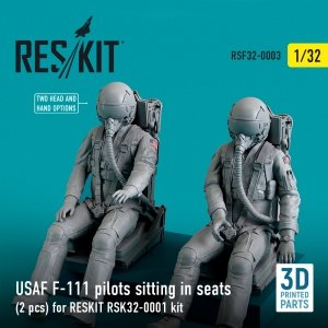 RESKIT RSF32-0003 USAF F-111 PILOTS SITTING IN SEATS (2 PCS) FOR RESKIT RSK32-0001 KIT (3D PRINTED) 1/32