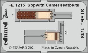 Eduard FE1215 Sopwith Camel seatbelts STEEL EDUARD 1/48