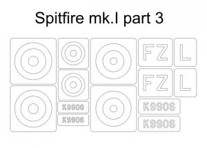 Omask 34015 Spitfire Mk.I part 3 (for Eduard 11143 kamo C) 1/48