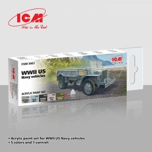 ICM 3063 Acrylic paint set for WWII US Navy vehicles 12 ml х 6