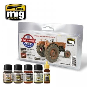 AMMO of Mig Jimenez 7145 CIVIL VEHICLES WEATHERING SET