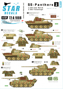 Star Decals 72-A1008 SS-Panthers (2) SS-Das Reich and 3. SS-Totenkopf. 1/72