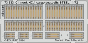Eduard 73833 Chinook HC.1 cargo seatbelts STEEL AIRFIX 1/72
