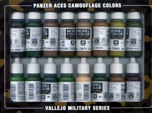 Vallejo Panzer Ace Camouflage Set (16 Colors) (70179)