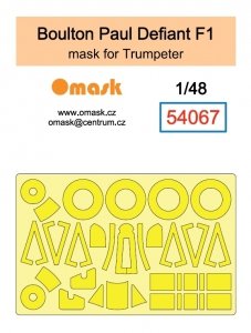 Omask 54067 Boulton Paul Defiant F1 mask (for Trumpeter) 1/48