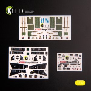 Kelik K32025 Mirage 2000D/N - interior 3D decals for Kitty Hawk/Zimi models kit 1/32