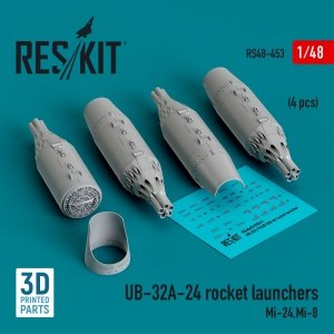 RESKIT RS48-0453 UB-32A-24 rocket launchers (4 pcs) (3D Printed) 1/48