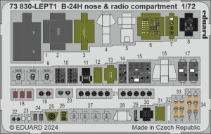 Eduard 73830 B-24H nose radio compartment AIRFIX 1/72
