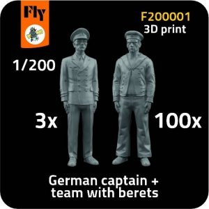 Fly F200001 3x German captain + 100x sailor figures with berets 1/200
