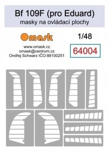 Omask 64004 Bf 109F masks for control surfaces (for Eduard) 1/48