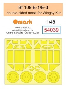 Omask 54039 Bf 109 E-1 / E-3 double-sided mask (for Wingsy Kits) 1/48