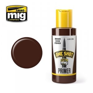 AMMO of Mig Jimenez 2026 ONE SHOT PRIMER - BROWN OXIDE PRIMER 60ml