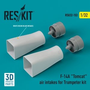 RESKIT RSU32-0153 F-14A Tomcat air intakes for Trumpeter kit (3D Printed) 1/32