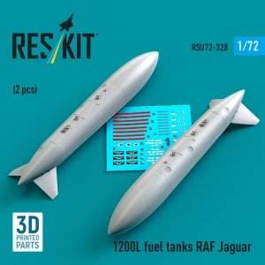RESKIT RSU72-0328 1200 L fuel tanks RAF Jaguar (2 pcs) (3D Printed) (1/72)
