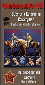 Toro 35F156 Wojna Polsko-Bolszewicka 1920 - Bolszewicka kawaleria Budionnego (dwie figurki konne z wymiennymi głowami) 1/35