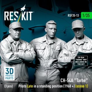 RESKIT RSF35-0013 CH-54A Tarhe pilots Late in a standing position (1968 +) (scene 1) (3 pcs) (3D Printed) 1/35