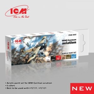 ICM 3069 Acrylic paint set for WWI German aviation 12 ml х 6
