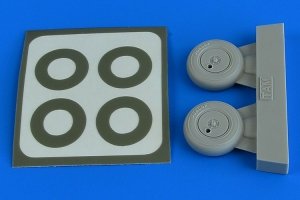 Aires 4781 Spitfire Mk.I wheels (with covers) & paint masks 1/48 TAMIYA