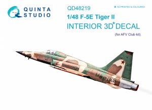 Quinta Studio QD48219 F-5E 3D-Printed & coloured Interior on decal paper (AFV club) 1/48
