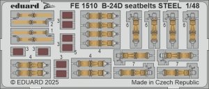 Eduard FE1510 B-24D seatbelts STEEL HOBBY BOSS 1/48