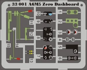Eduard 33001 A6M5 Zero dashboard 1/32 Tamiya