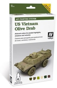 Vallejo 78412  US Vietnam Olive Drab 6x18ml.