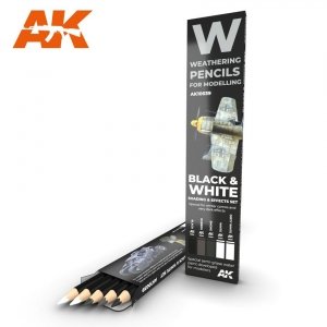 AK Interactive AK10039 BLACK & WHITE: SHADING & EFFECTS SET
