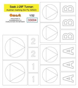 Omask 33004 Saab J-29F Tunnan Austrian marking (for Fly 32022) 1/32