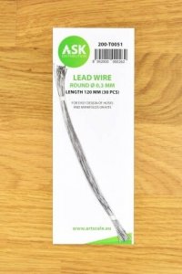 ASK T0051 Lead Wire  Round Ø 0,3 mm x 120 mm (30 pcs)