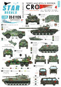 Star Decals 35-C1126 HVO (Croat). M-84, BRDM-2 2S1 Gvosdika, M-60P, M53/70 Praga, VW T3 1/35