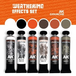 AK Interactive AKG25 WEATHERING EFFECTS SET – AK GOUACHES